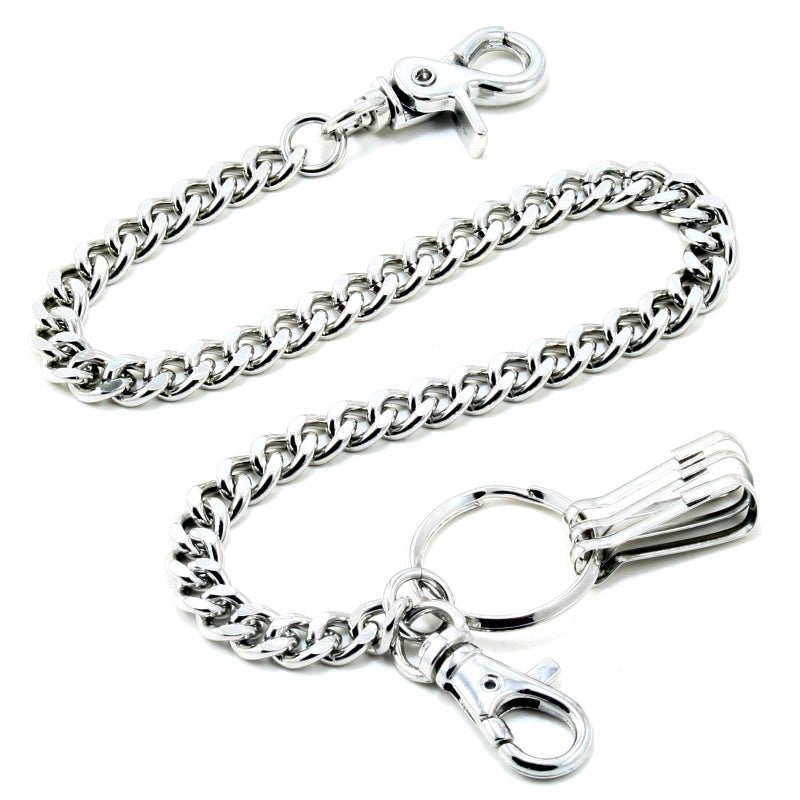 Double K Basic Strong Leash Biker Trucker Key Jean Wallet Chain (17") Silver CS154 - Image 2